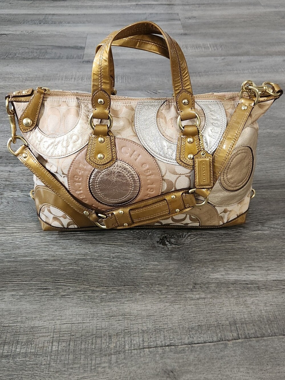 Y2K Coach Patchwork Ashley Satche Tote Bag - Picture 2 of 14